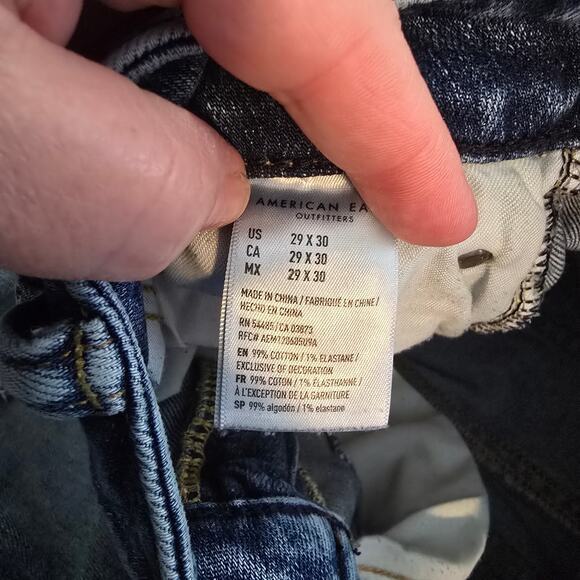 American Eagle Men's Distressed Next Level Airflex Skinny Jeans Size 29x30 - Picture 6 of 14